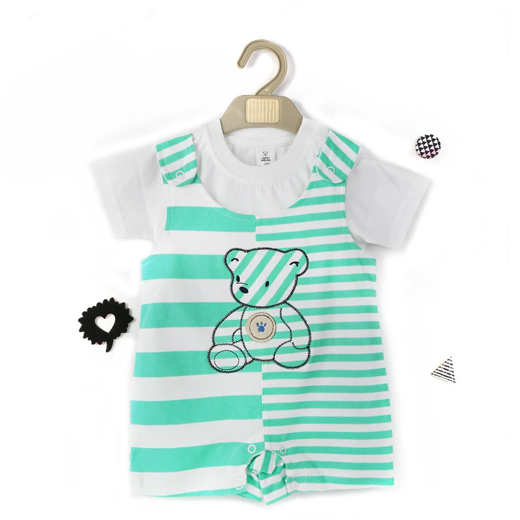 Manufacturer, Exporter, Importer, Supplier, Wholesaler, Retailer, Trader of Beary Cute, Boy's Shoulder Open Romper in New Delhi, Delhi, India