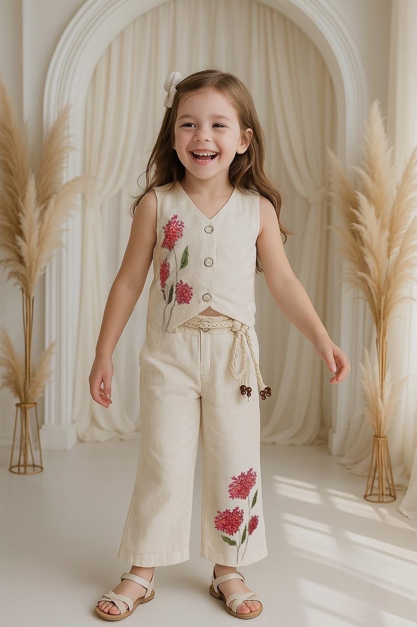 Manufacturer, Exporter, Importer, Supplier, Wholesaler, Retailer, Trader of Beige Colour Plazo Sets For Girls in New Delhi, Delhi, India