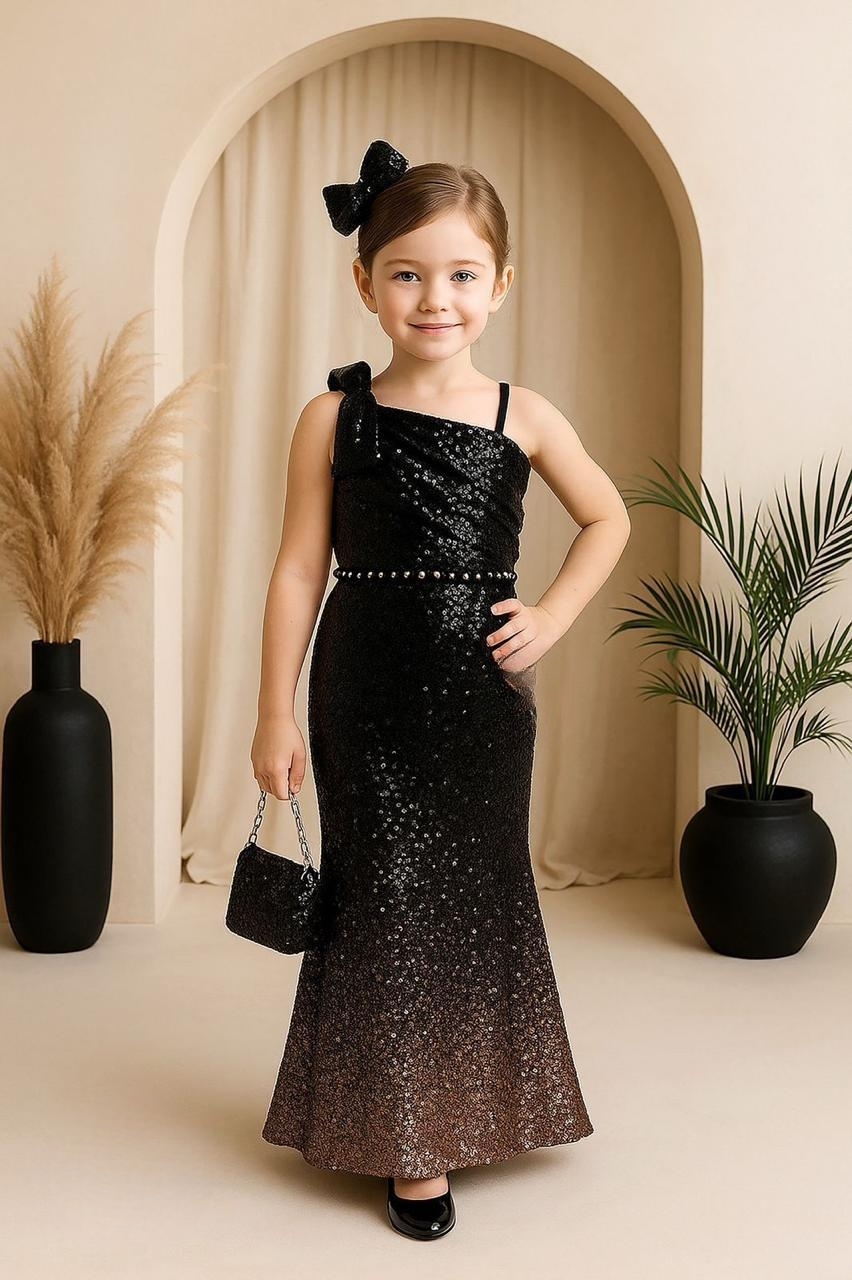 Manufacturer, Exporter, Importer, Supplier, Wholesaler, Retailer, Trader of Black Colour Gown For Girls in New Delhi, Delhi, India