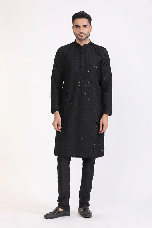 Manufacturer, Exporter, Importer, Supplier, Wholesaler, Retailer, Trader of Black Kurta Pyjama For Men in New Delhi, Delhi, India