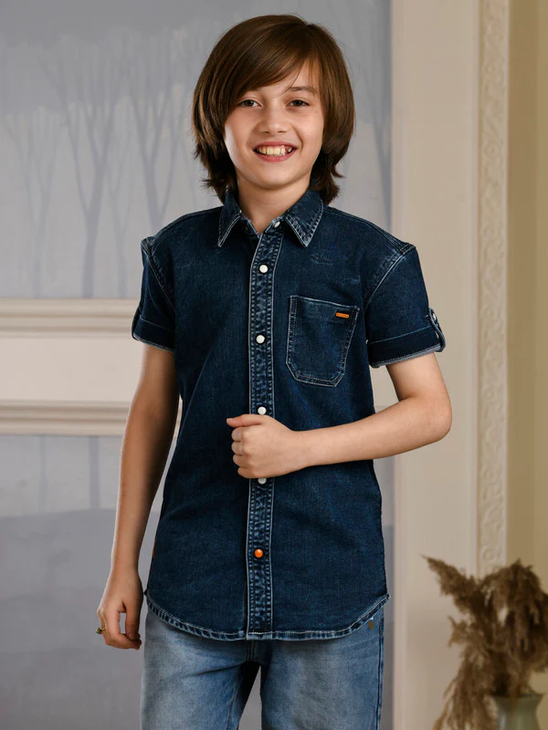 Manufacturer, Exporter, Importer, Supplier, Wholesaler, Retailer, Trader of Boys Ecohawk Blue Shirt in New Delhi, Delhi, India