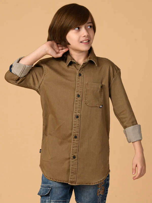 Manufacturer, Exporter, Importer, Supplier, Wholesaler, Retailer, Trader of Boys Khaki Shirt in New Delhi, Delhi, India
