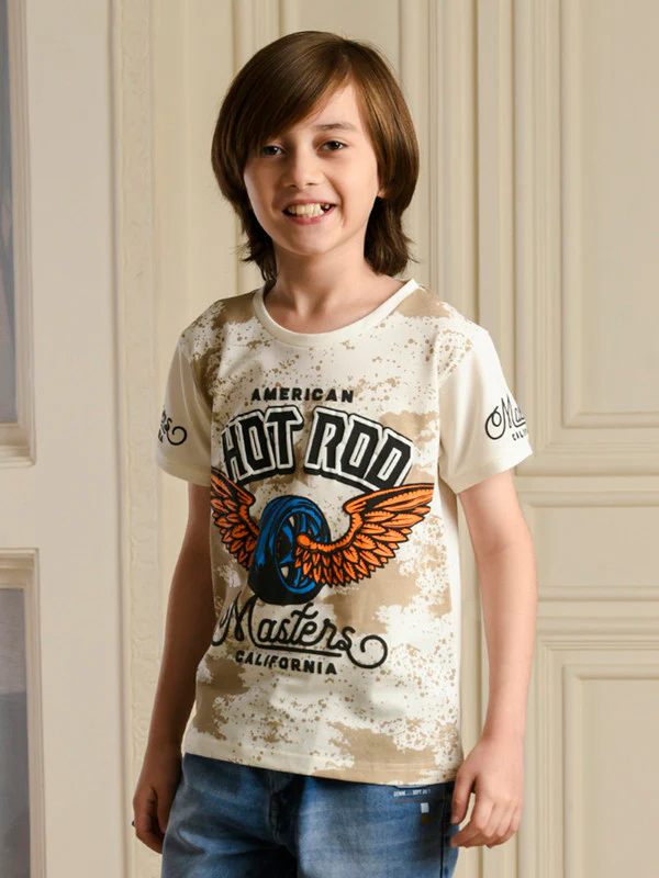 Manufacturer, Exporter, Importer, Supplier, Wholesaler, Retailer, Trader of Boys Napoleon Cream T-shirt in New Delhi, Delhi, India