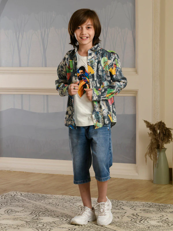 Manufacturer, Exporter, Importer, Supplier, Wholesaler, Retailer, Trader of Boys Napoleon Multi Shirt in New Delhi, Delhi, India