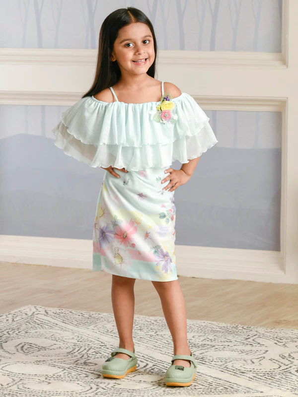 Manufacturer, Exporter, Importer, Supplier, Wholesaler, Retailer, Trader of Girls Kittens Green Frock in New Delhi, Delhi, India
