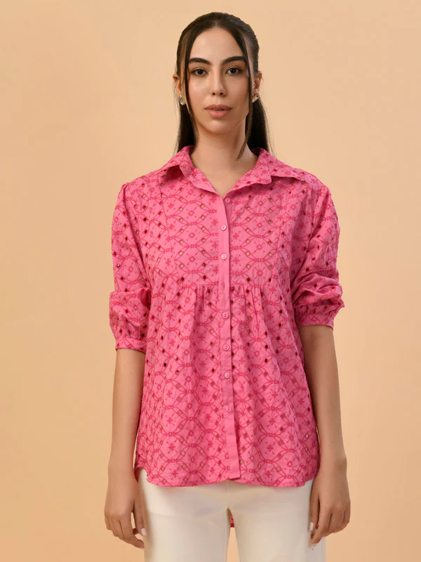 Manufacturer, Exporter, Importer, Supplier, Wholesaler, Retailer, Trader of Ladies Magneta Casual Shirt in New Delhi, Delhi, India