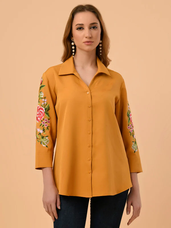 Manufacturer, Exporter, Importer, Supplier, Wholesaler, Retailer, Trader of Ladies Mustard Shirt in New Delhi, Delhi, India