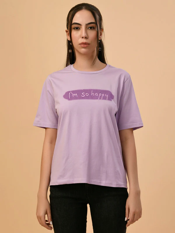 Manufacturer, Exporter, Importer, Supplier, Wholesaler, Retailer, Trader of Ladies Purple Regular T-Shirt in New Delhi, Delhi, India