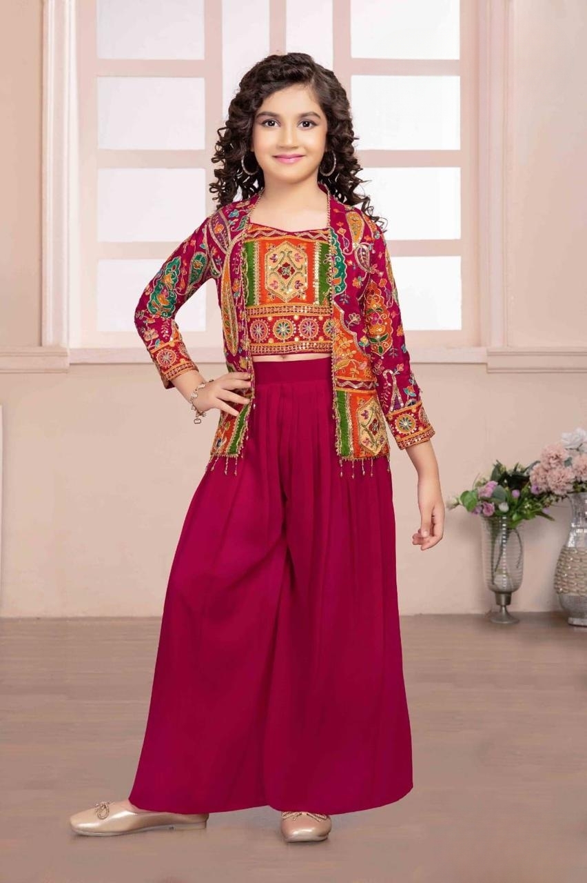 Manufacturer, Exporter, Importer, Supplier, Wholesaler, Retailer, Trader of Maroon Sharara Suit For GIrls in New Delhi, Delhi, India
