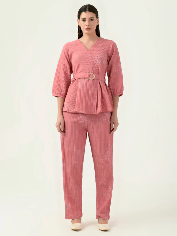 Manufacturer, Exporter, Importer, Supplier, Wholesaler, Retailer, Trader of Peach Co-ord Set For Women in New Delhi, Delhi, India