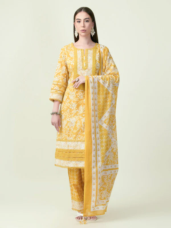 Manufacturer, Exporter, Importer, Supplier, Wholesaler, Retailer, Trader of Women Prettyone Ethnic Gold Kurti Set in New Delhi, Delhi, India