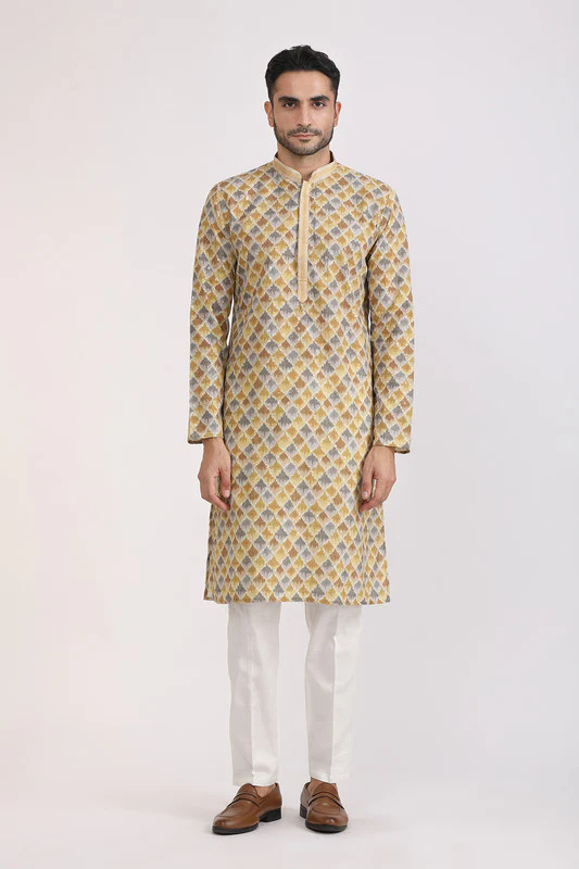 Manufacturer, Exporter, Importer, Supplier, Wholesaler, Retailer, Trader of Printed Kurta Pyjama For Men in New Delhi, Delhi, India