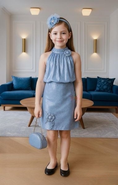 Manufacturer, Exporter, Importer, Supplier, Wholesaler, Retailer, Trader of Sky Blue Colour Middy For Girls in New Delhi, Delhi, India