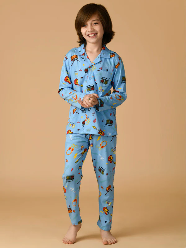 Manufacturer, Exporter, Importer, Supplier, Wholesaler, Retailer, Trader of Sky BLue Night Suit For Boys in New Delhi, Delhi, India