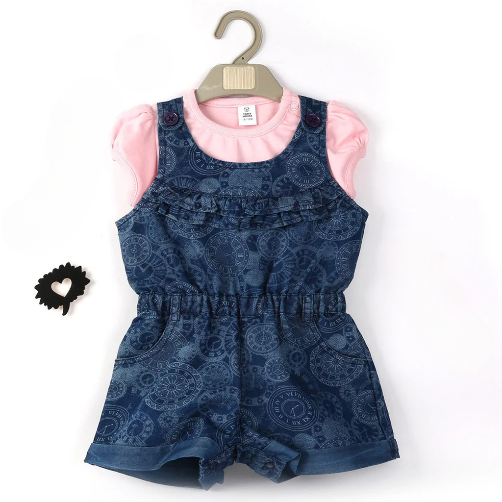 Manufacturer, Exporter, Importer, Supplier, Wholesaler, Retailer, Trader of Tick Tock Denim Jumpsuit with Top For Girls in New Delhi, Delhi, India