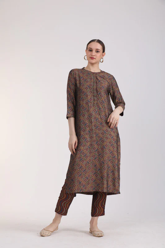 Manufacturer, Exporter, Importer, Supplier, Wholesaler, Retailer, Trader of Women Brown Kurta Set in New Delhi, Delhi, India