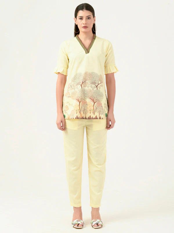 Manufacturer, Exporter, Importer, Supplier, Wholesaler, Retailer, Trader of Yellow Co-ord Set For Women in New Delhi, Delhi, India
